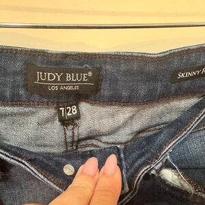 Judy Blue Dark Wash High Rise Slit Hem Skinny Jeans